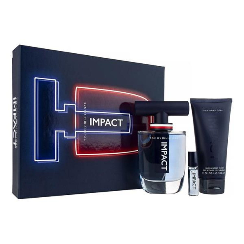 Tommy Hilfiger, Impact Gift Set 100ml Edt + 4ml + Hair + Body Wash