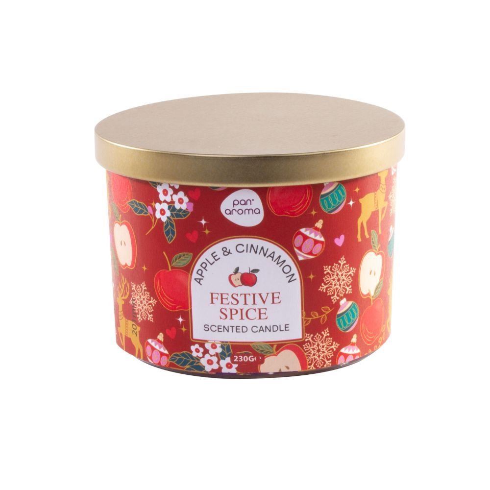 Pan Aroma, Festive Spice Apple & Cinnamon Candle 230g