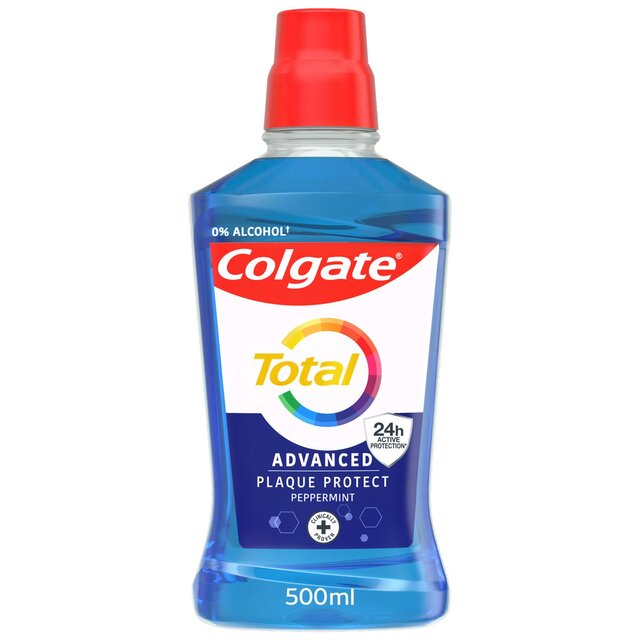 Colgate, Total Advanced Plaque Protect Peppermint Mouthwash Alcohol Free 500ml
