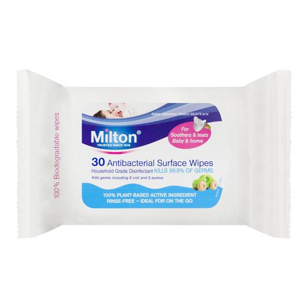 Milton, Antibacterial Surface Wipes 30 Pack