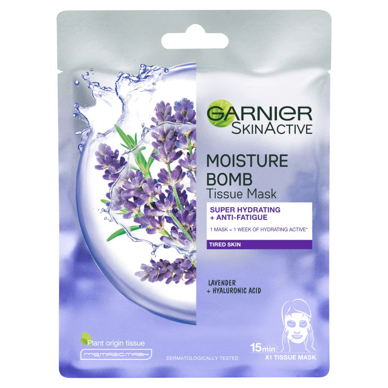 Garnier Skinactive, Moisture Bomb Lavender Hydrating Face Mask Fatigued Skin 32g