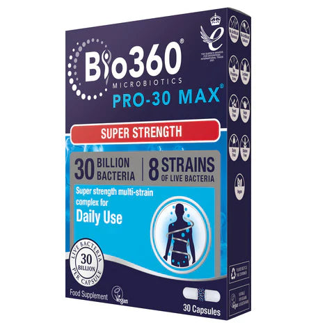 Natures Aid, Bio360 PRO-30 Max Super Strength (30 Billion Bacteria) 30 Capsules