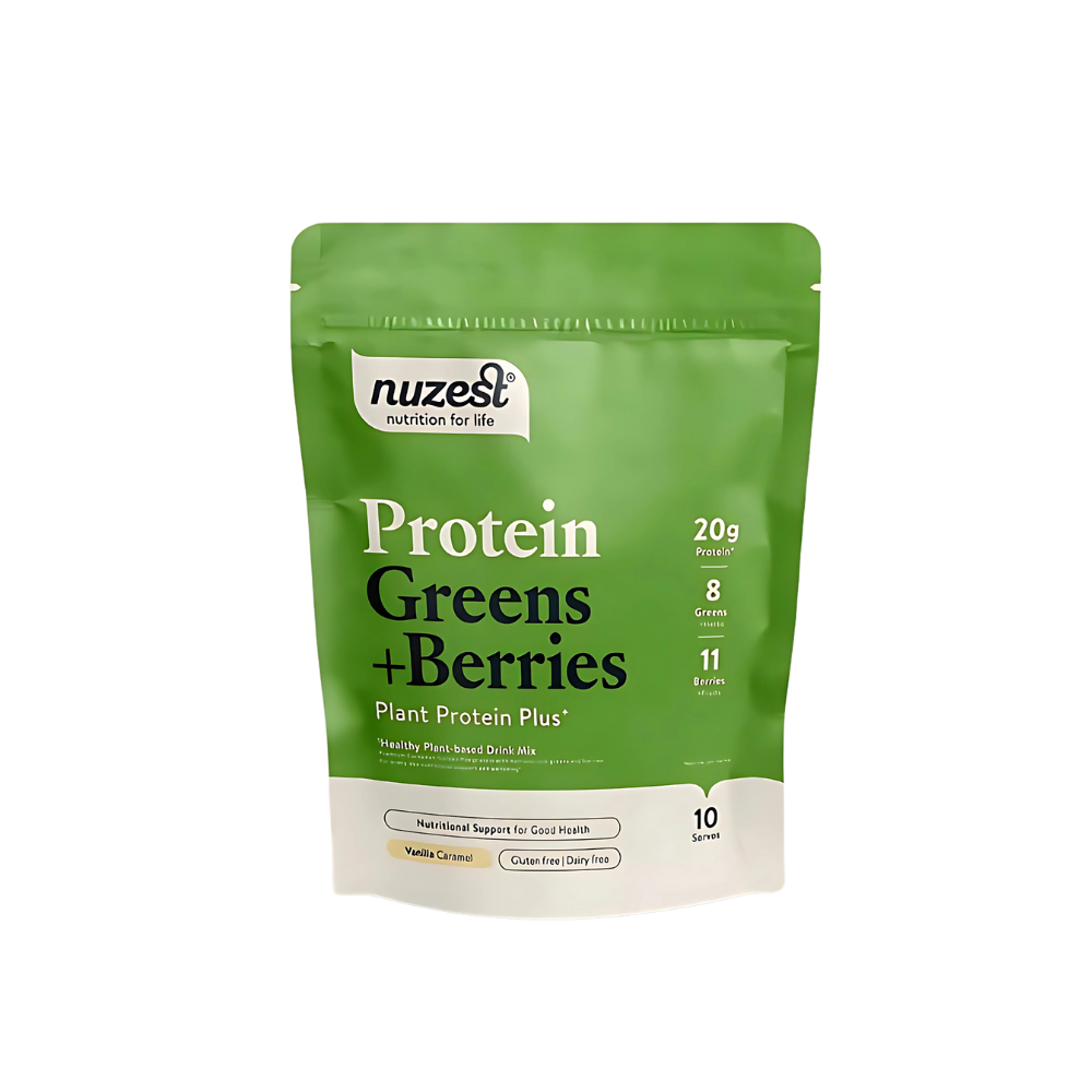 Nuzest®, Plant Protein Plus+ Protein Greens & Berries Vanilla Caramel 300g