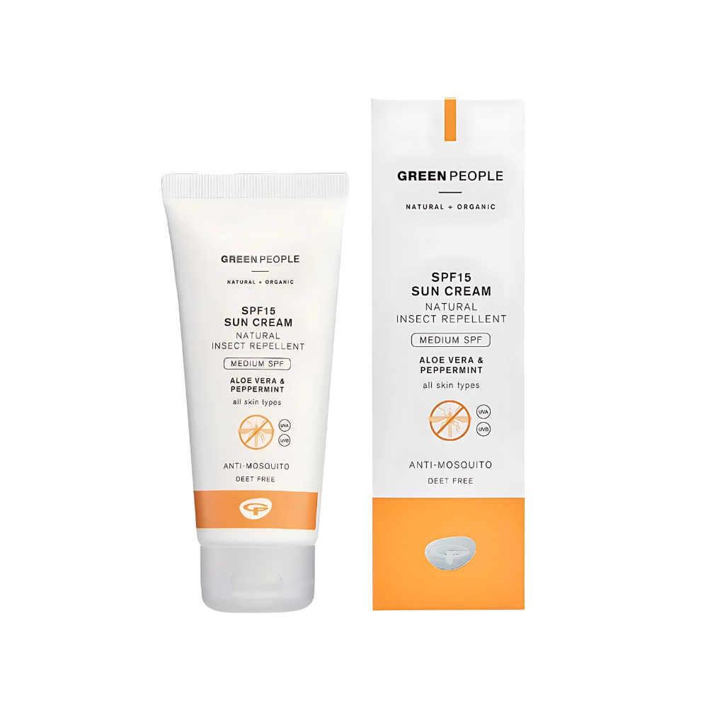 Green People, Sun Cream SPF15 with Natural Insect Repellent Travel Size 100ml