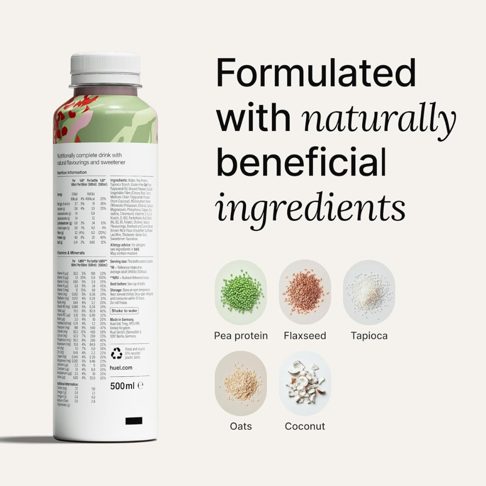 Huel®, Ready-to-Drink Meal Complete Nutrition 500ml x 8 Pack Berry