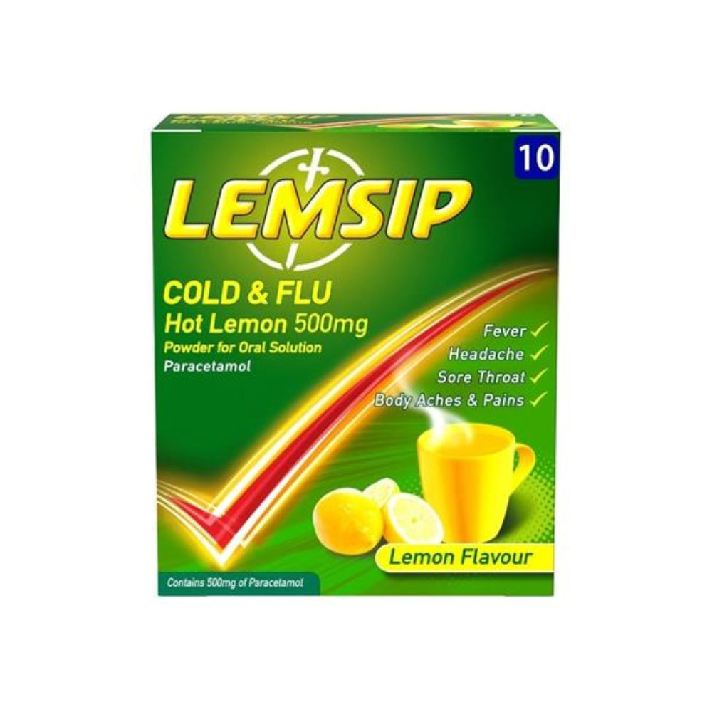 Lemsip, Cold & Flu Hot Lemon 10 Sachets