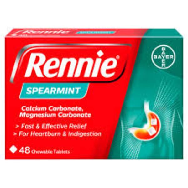 Rennie, Spearmint Chewable 48 Tablets