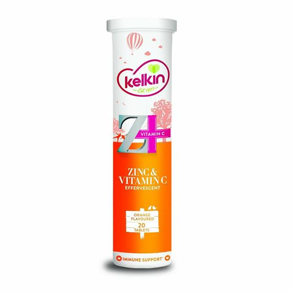 Kelkin, Effervesescent Zinc & Vitamin C Orange 20 Tablets