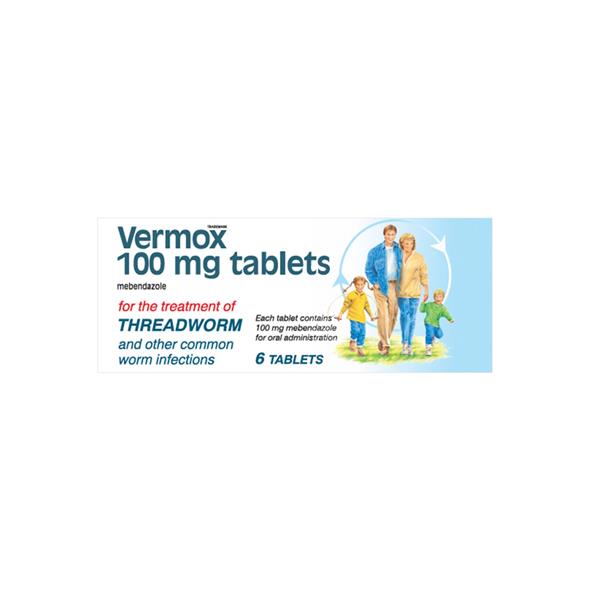 Vermox 100Mg 6 Tablets