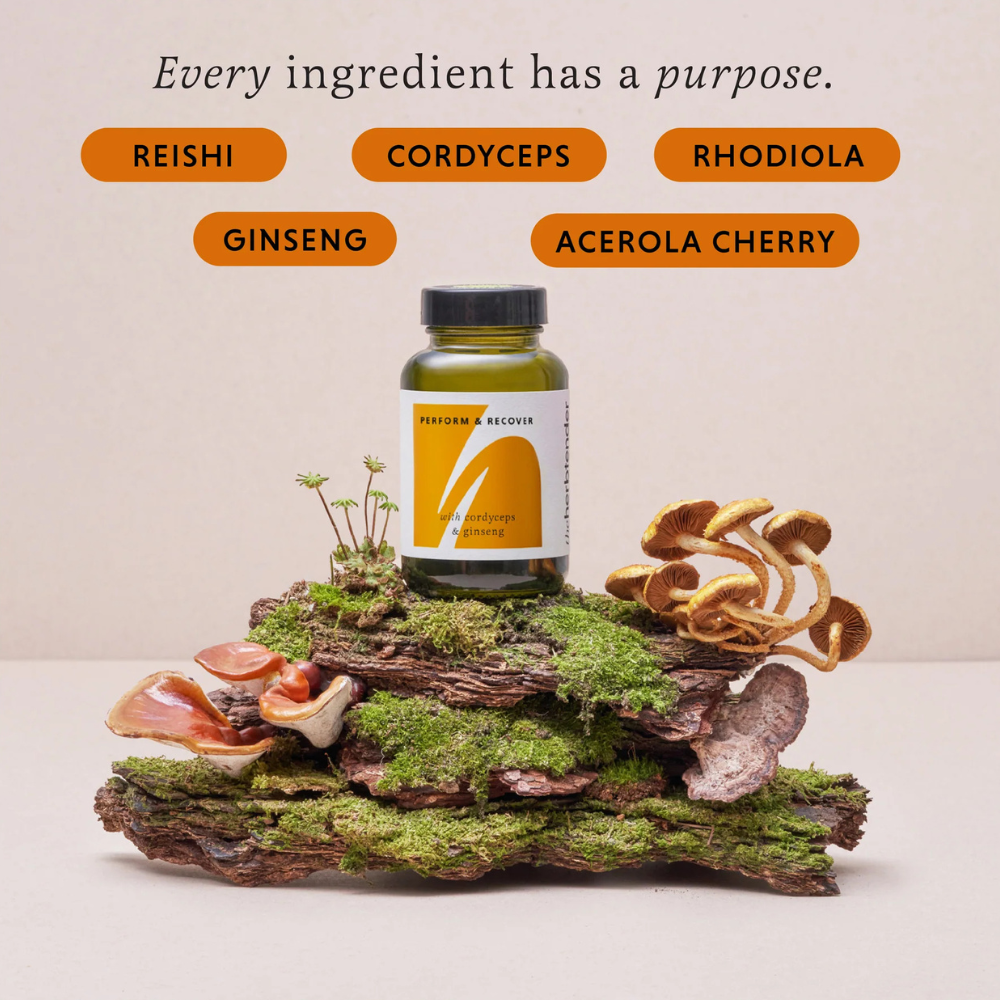 The Herbtender, Perform & Recover Reishi & Cordyceps 60 Vegan Capsules