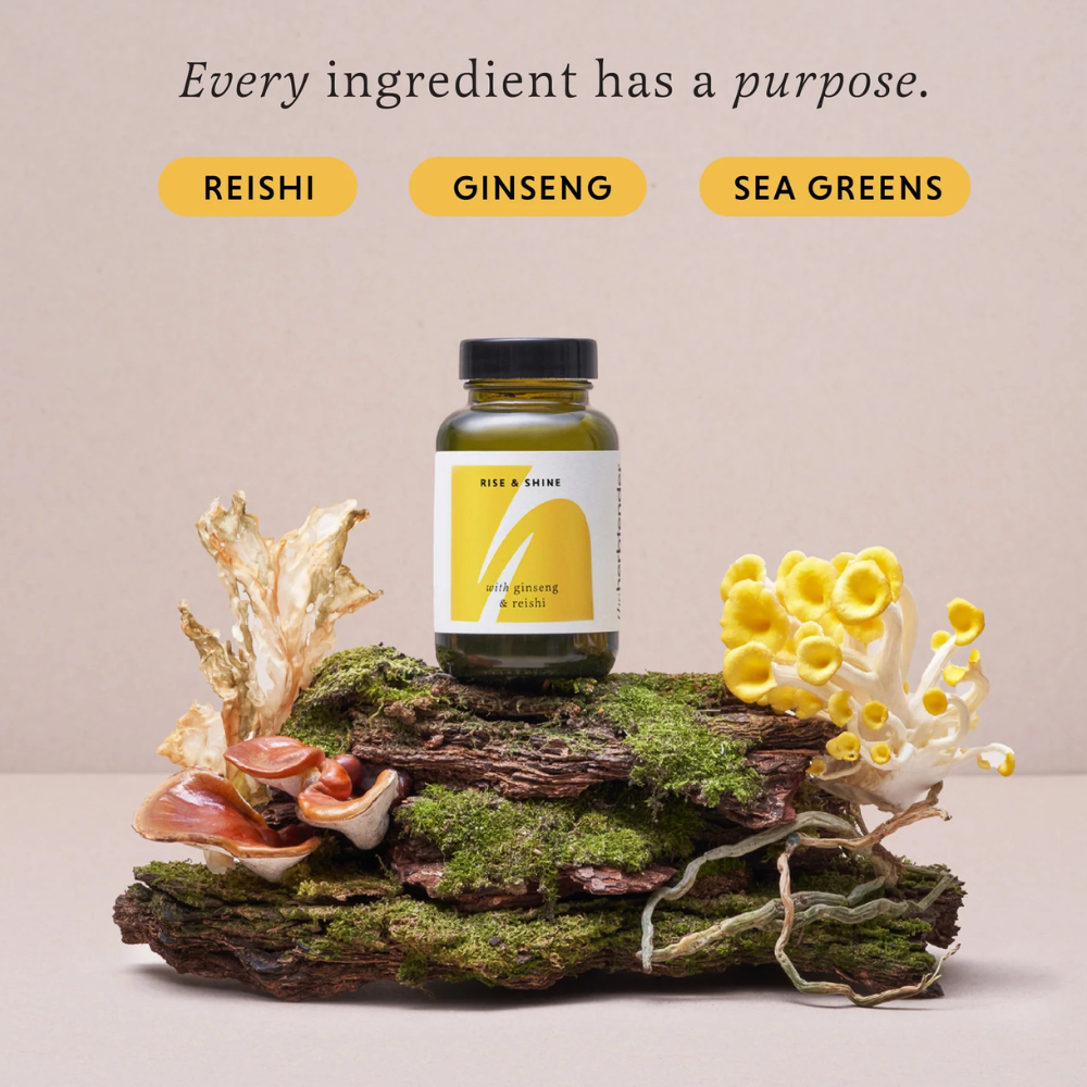 The Herbtender, Rise & Shine Reishi & Ginseng 60 Vegan Capsules
