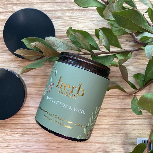 Herb Dublin, Mistletoe & Wine Tin Candle