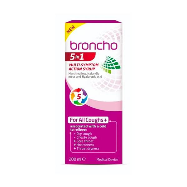 Broncho 5 in 1 multi action syrup Cough Bottle 200ml