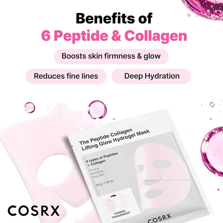 COSRX, Peptide Collagen Glow Hydrogel Mask 34g