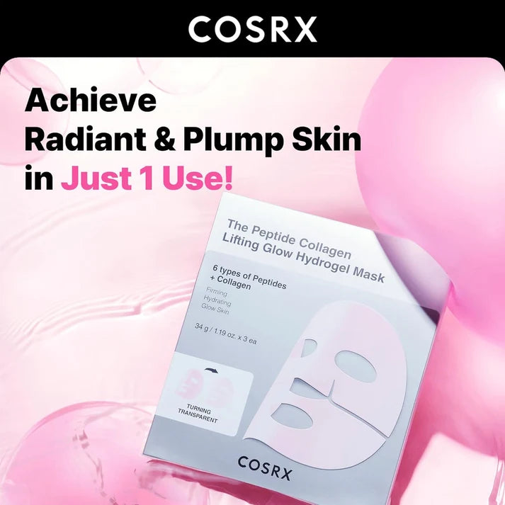 COSRX, Peptide Collagen Glow Hydrogel Mask 34g