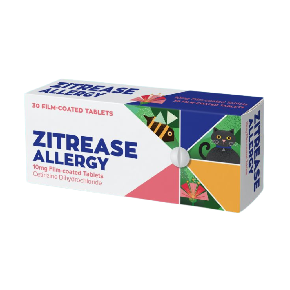 Zitrease, Allergy 10mg Cetirizine 30 Tablets