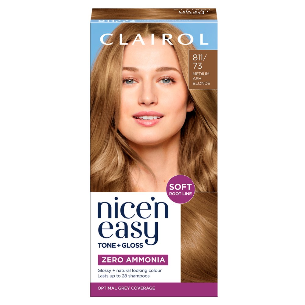 Clairol, Nice N Easy Tone and Gloss No Ammonia Medium Ash Blonde 811/73