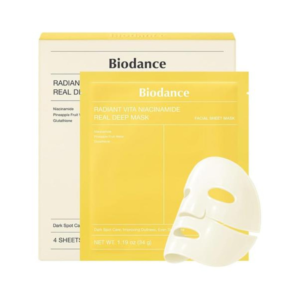 Biodance, Radiant Vita Niacinamide Real Deep Mask 4 Sheets
