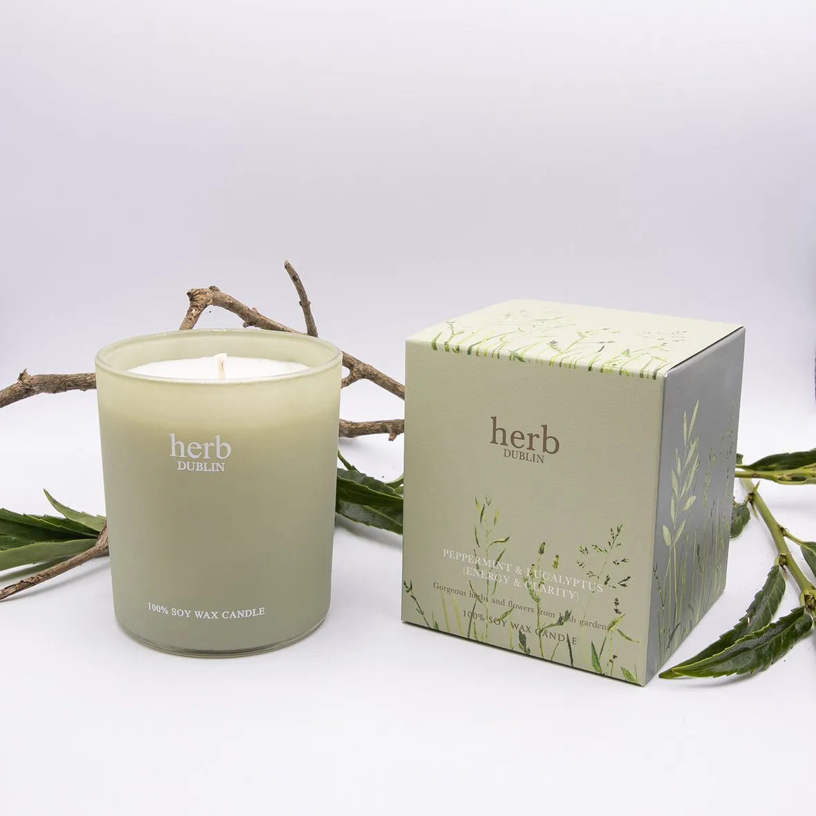 Herb Dublin, Peppermint Lime & Eucalyptus Candle Boxed