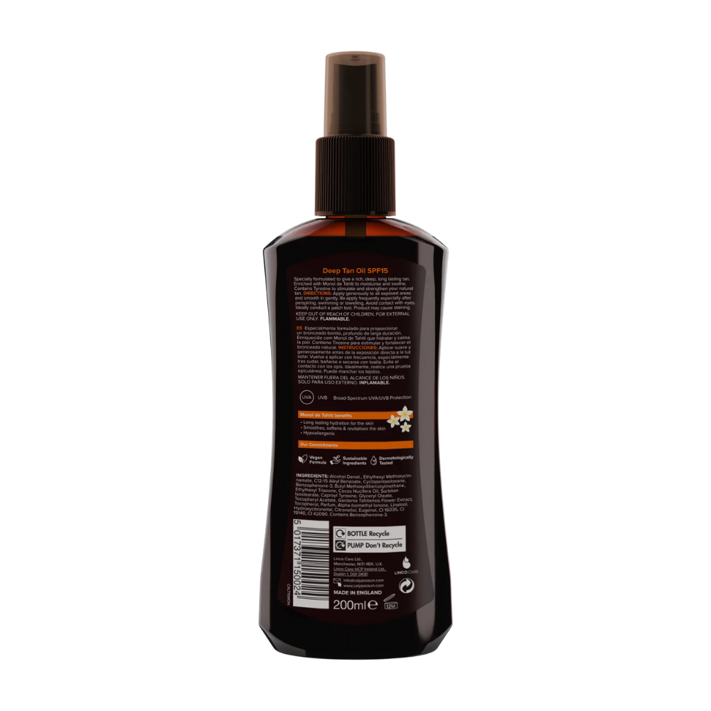 Calypso®, Deep Tan Moisturising Oil SPF15 Spray 200ml