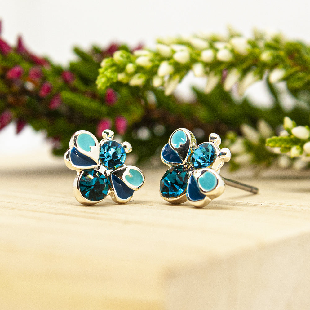 Earsense. Silver Turquoise Bee K22
