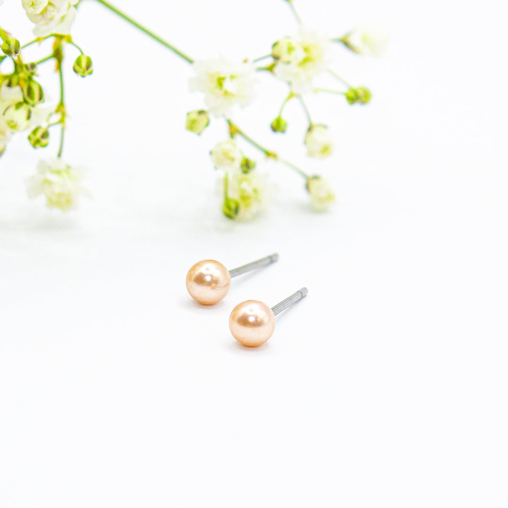 Earsense, Baby Pink Pearls 4mm