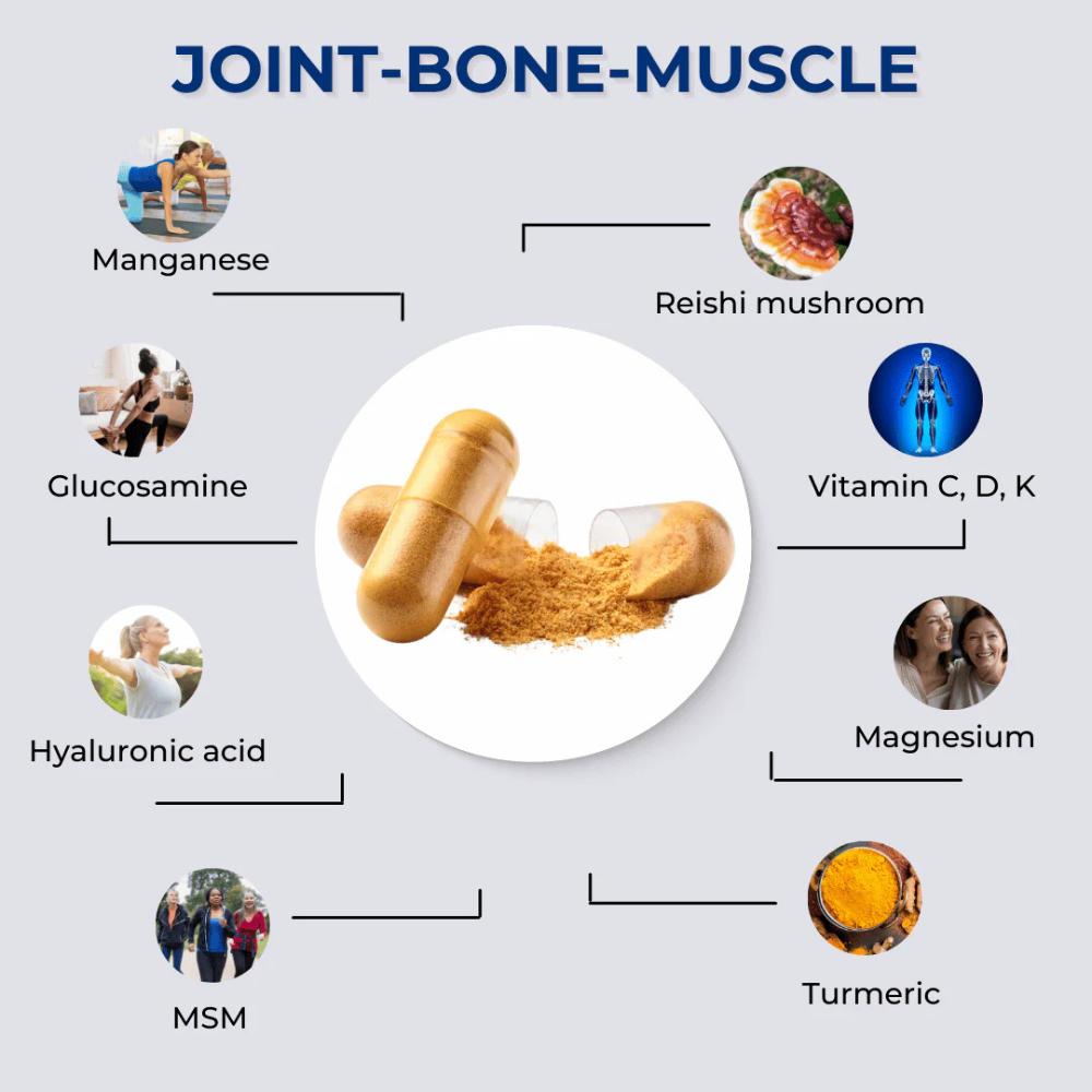 fabÜ, SHROOMS Joint Bone & Muscle 60 Capsules