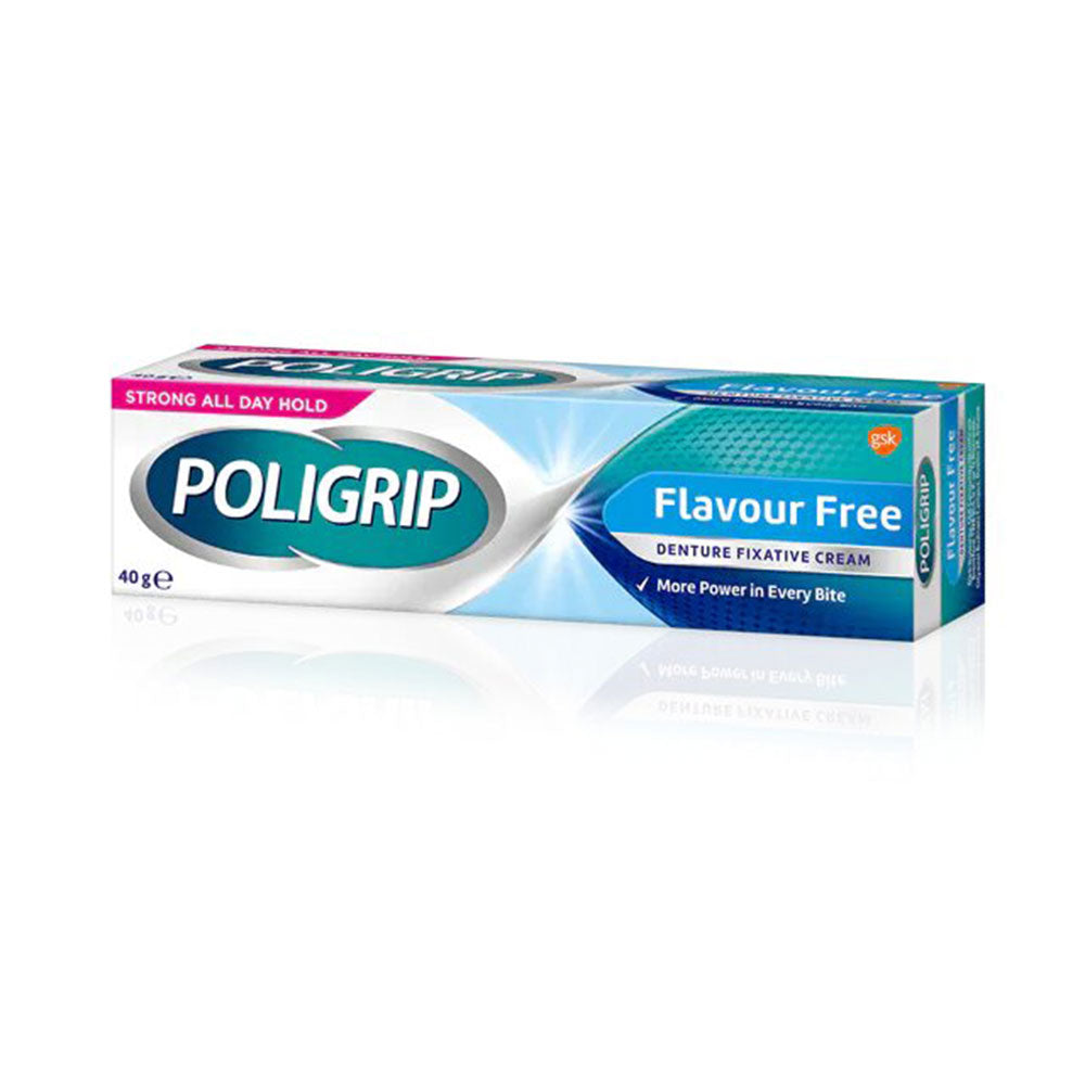Poligrip Denture Fixative Cream Flavour Free 40g