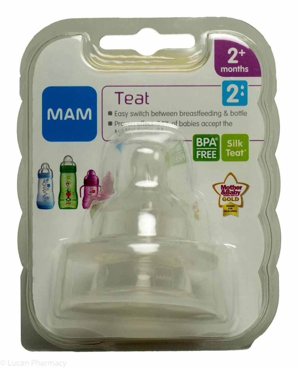 MAM, Teat 2 Medium Flow Silk Teat® 2+ Months - 2 Pack