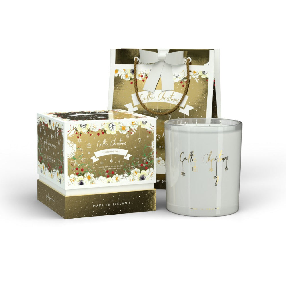 Celtic Candles, Christmas Time 4 Wick Candle includes gift bag