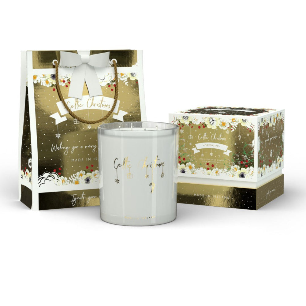 Celtic Candles, Christmas Time 4 Wick Candle includes gift bag