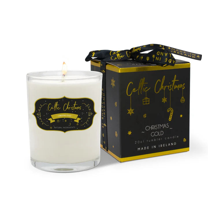 Celtic Candle, Christmas Gold 20cl Tumbler Candle