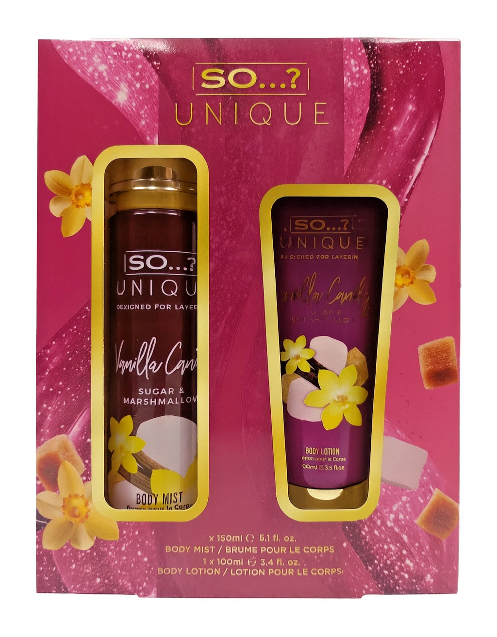 SO…? Unique Vanilla Candy Gift Set Body Mist & Body Lotion Sugar Marshmallow