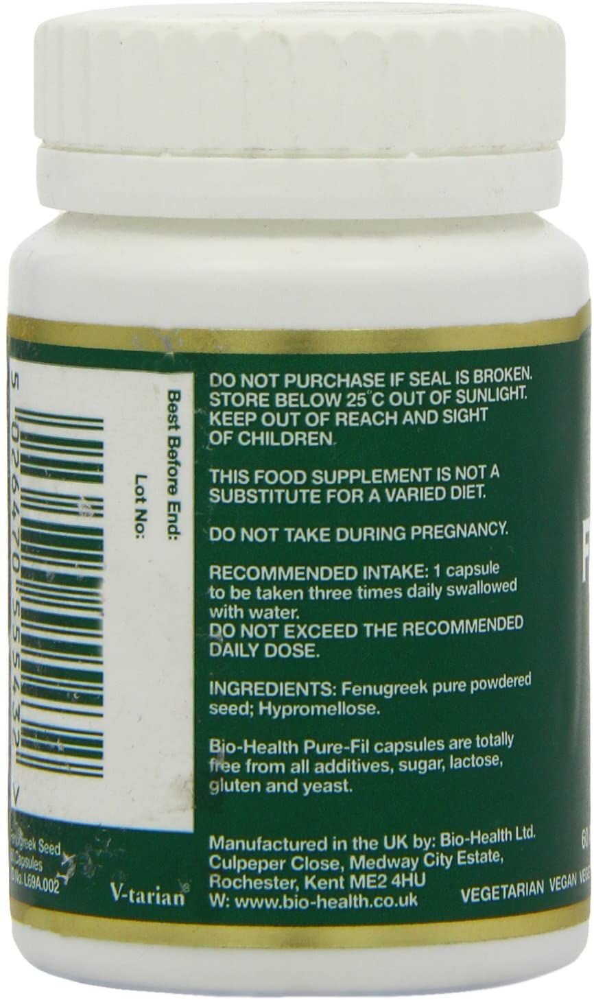 Biohealth, Fenugreek Seed 550mg 60 Capsules Default Title
