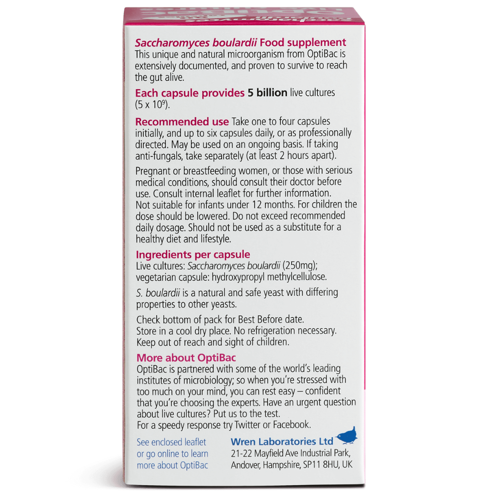 Optibac Probiotics, Saccharomyces Boulardii Capsules 16 Caps