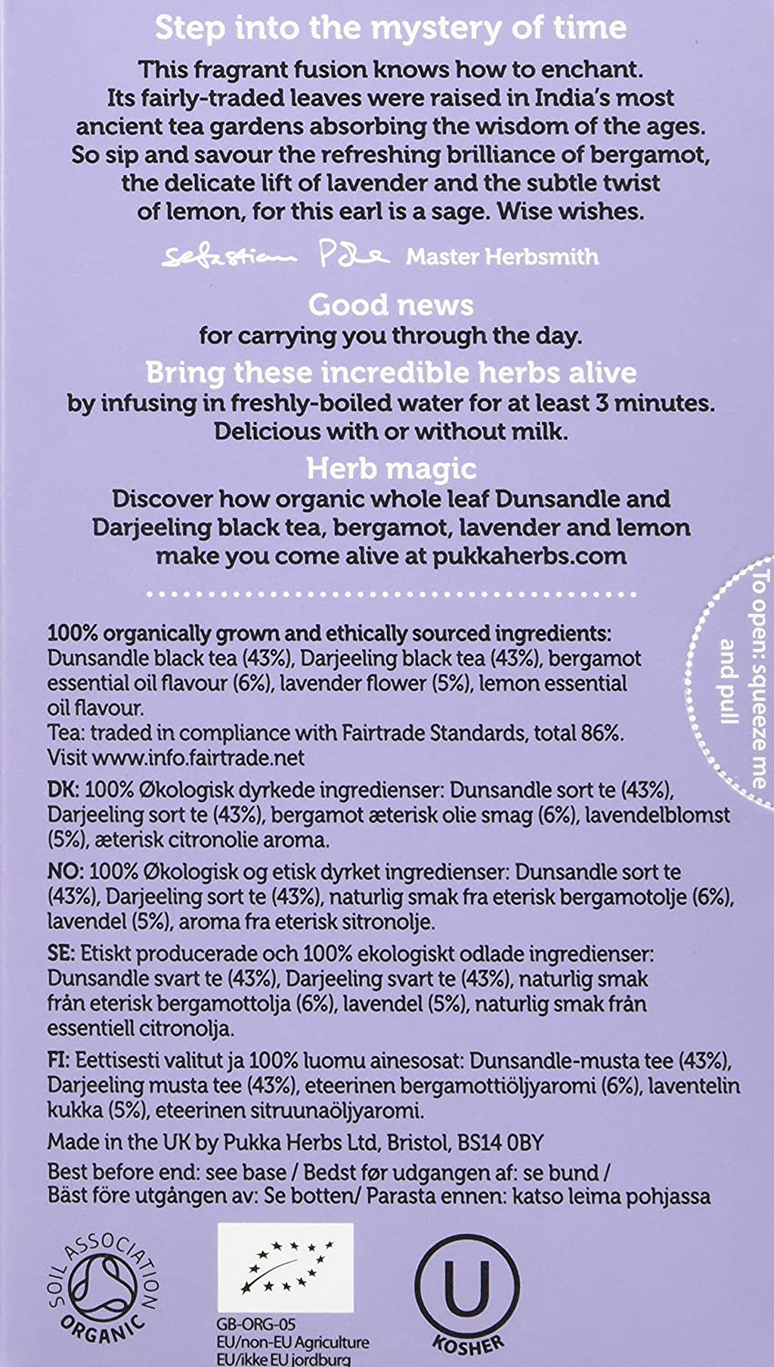 Pukka Herbs, Organic Gorgeous Earl Grey Organic Tea 20 Sachets Default Title