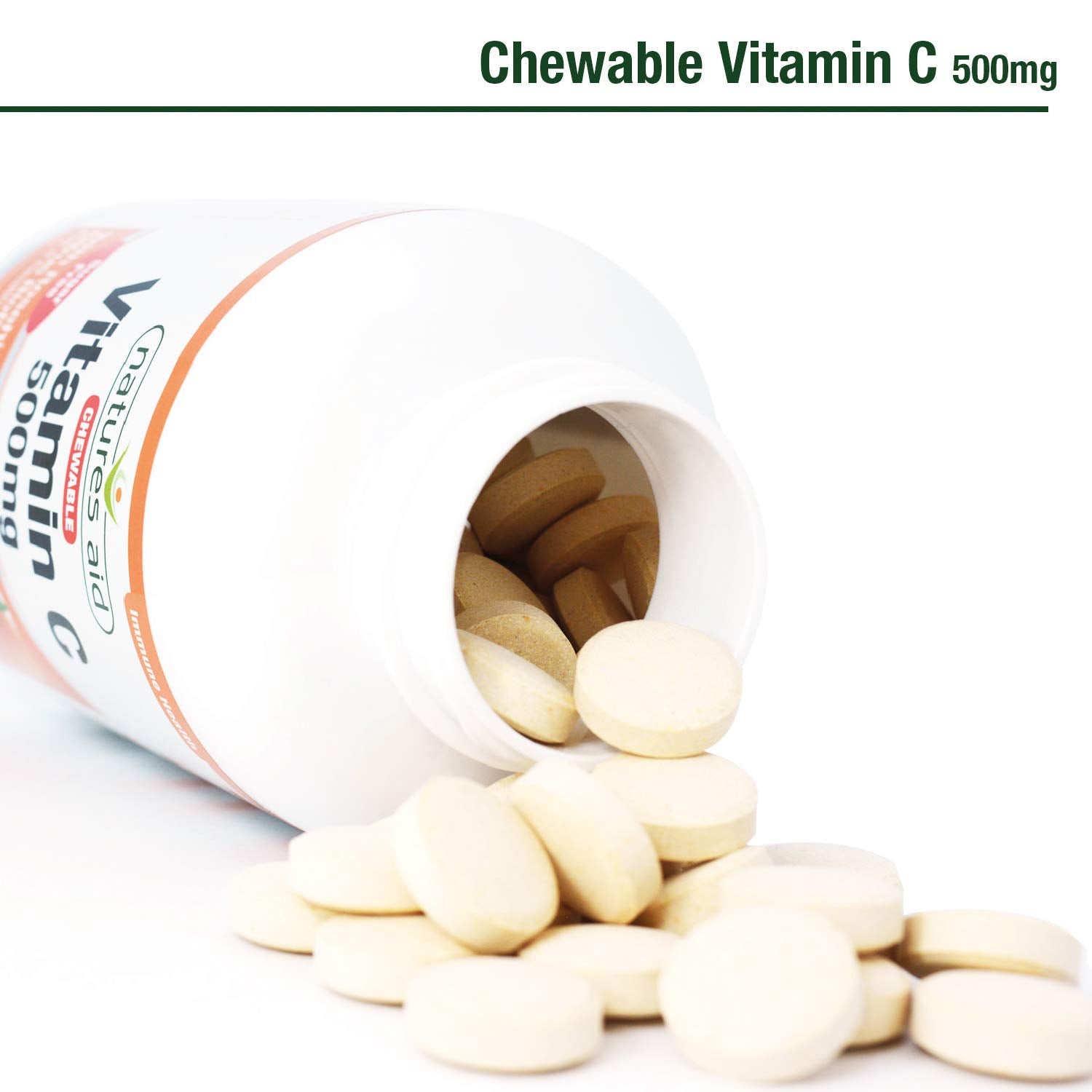 Natures Aid, Vitamin C 500mg Chewable 100 Tablets Default Title
