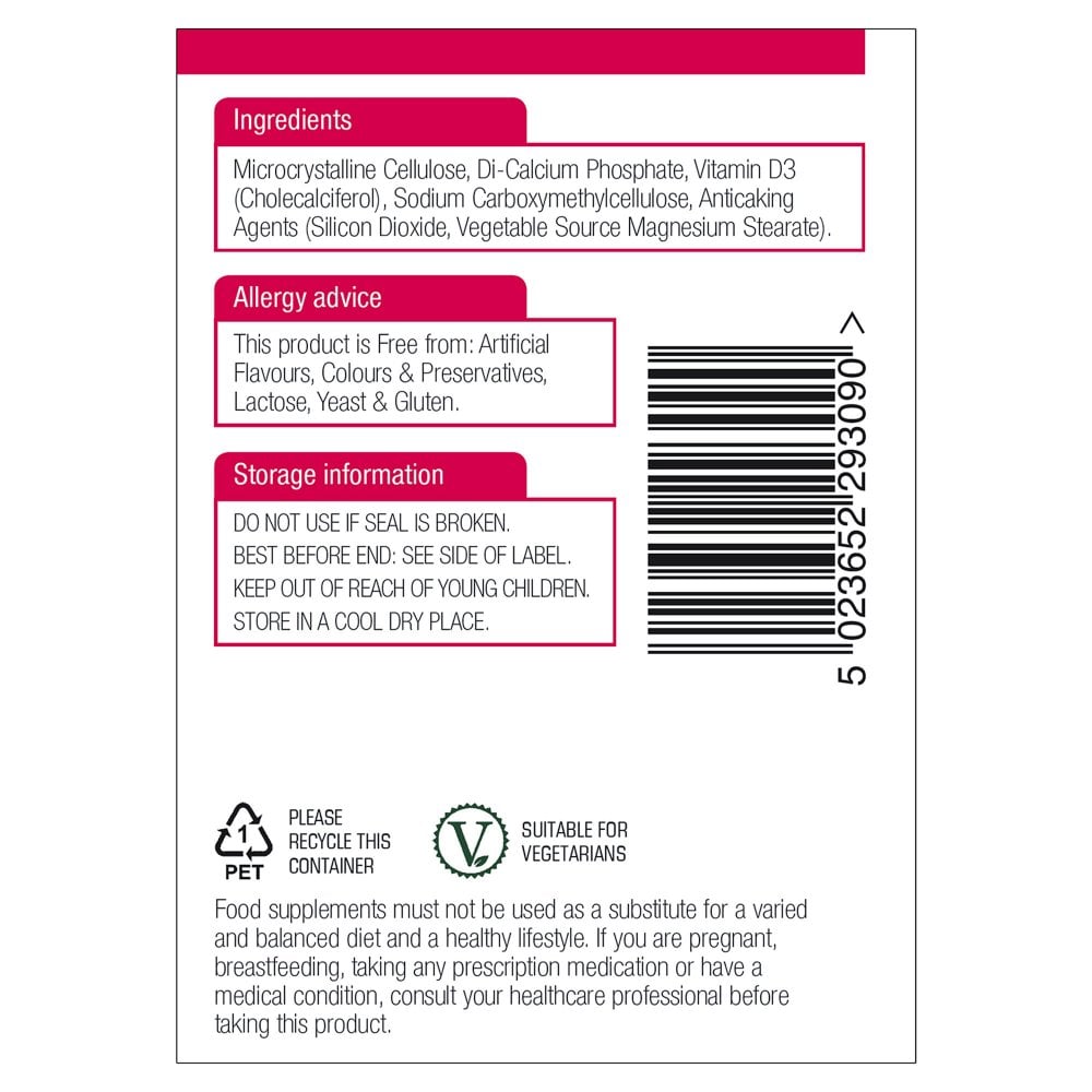 Natures Aid, Vitamin D3 1000iu 90 Tablets Default Title