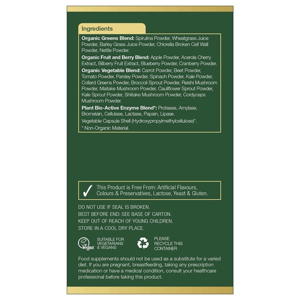 Natures Aid, Ultimate Organic Superfoods 60 Capsules Default Title