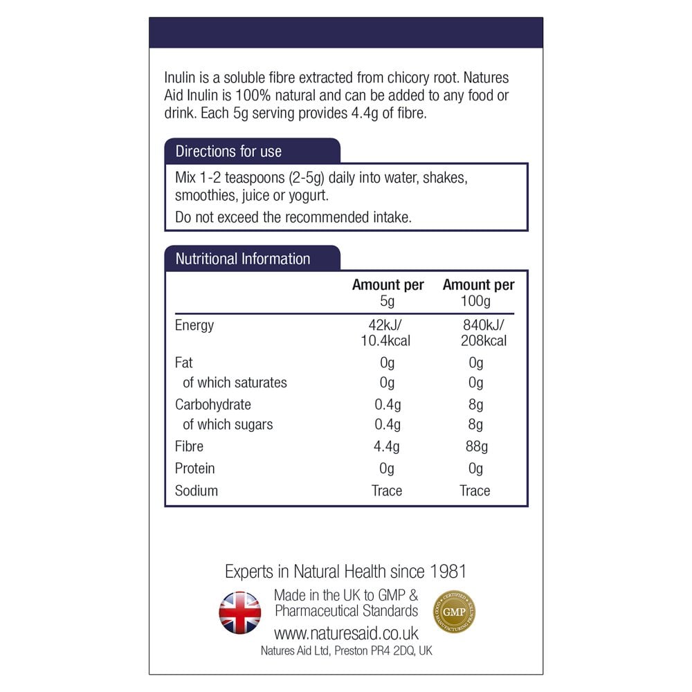 Natures Aid, Pure Inulin Powder 250g Default Title