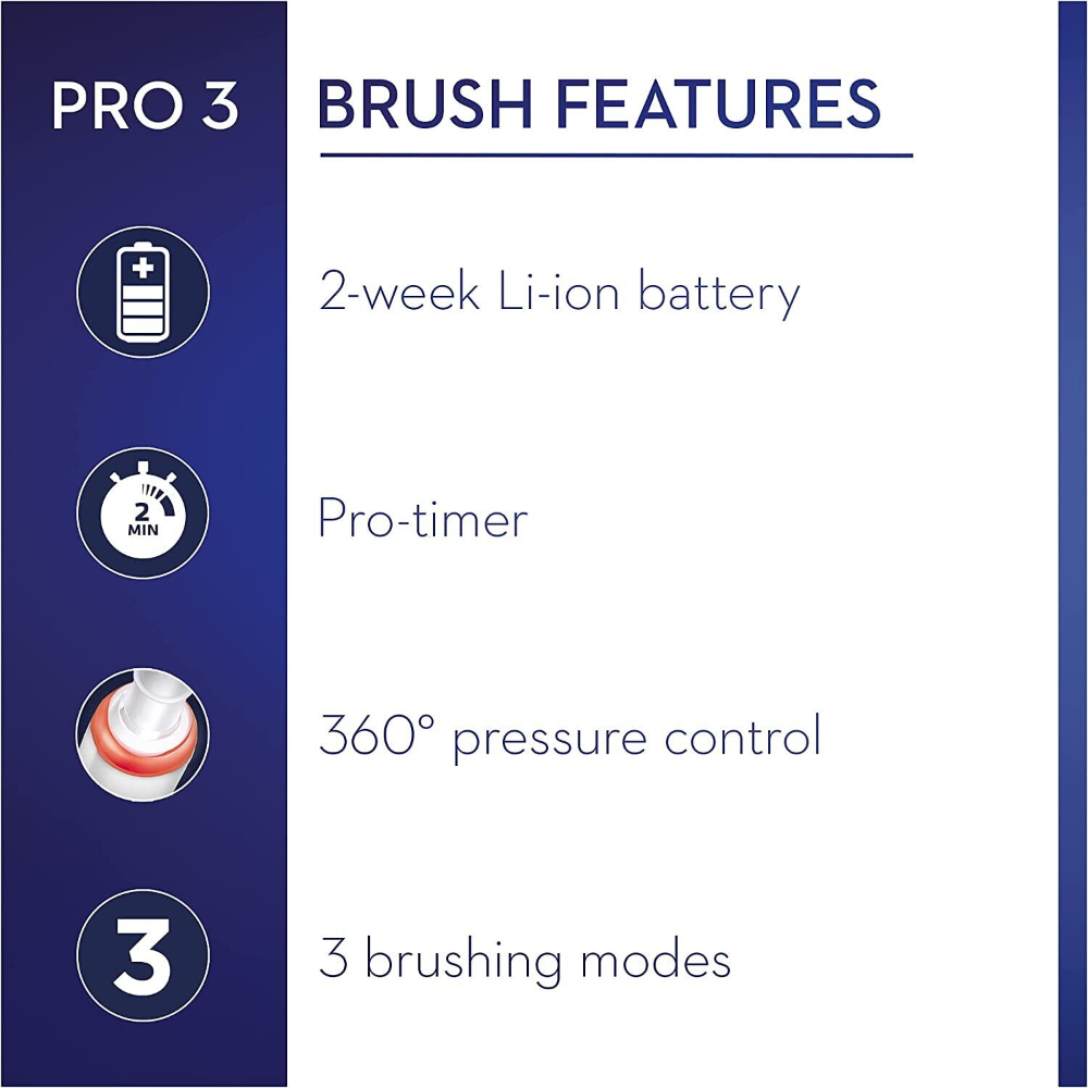 Braun Oral-B, PRO 3 3500 Electric Toothbrush + Bonus Travel Case - Black Edition