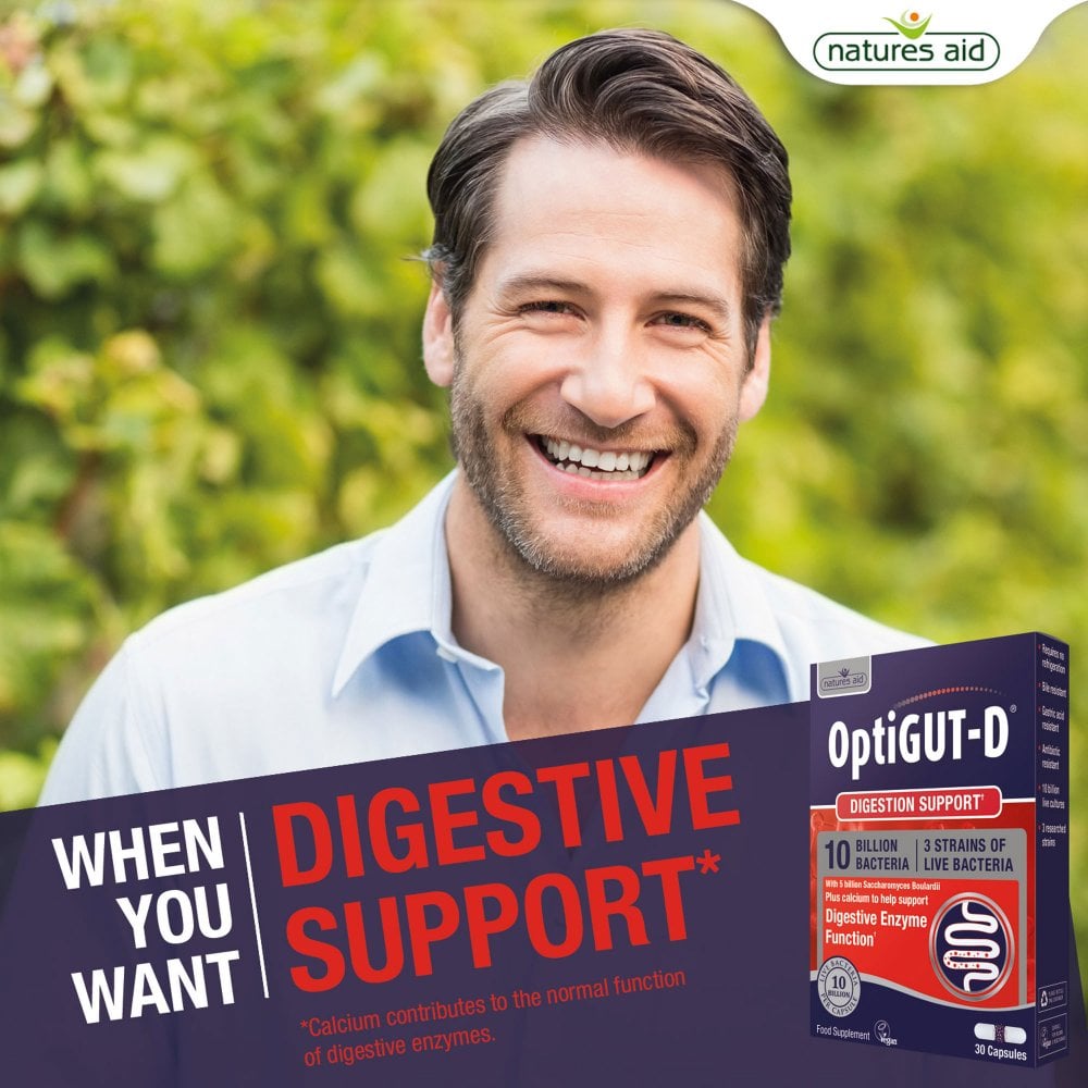 Natures Aid, OptiGUT-D® (10 Billion Bacteria) 30 Capsules Default Title