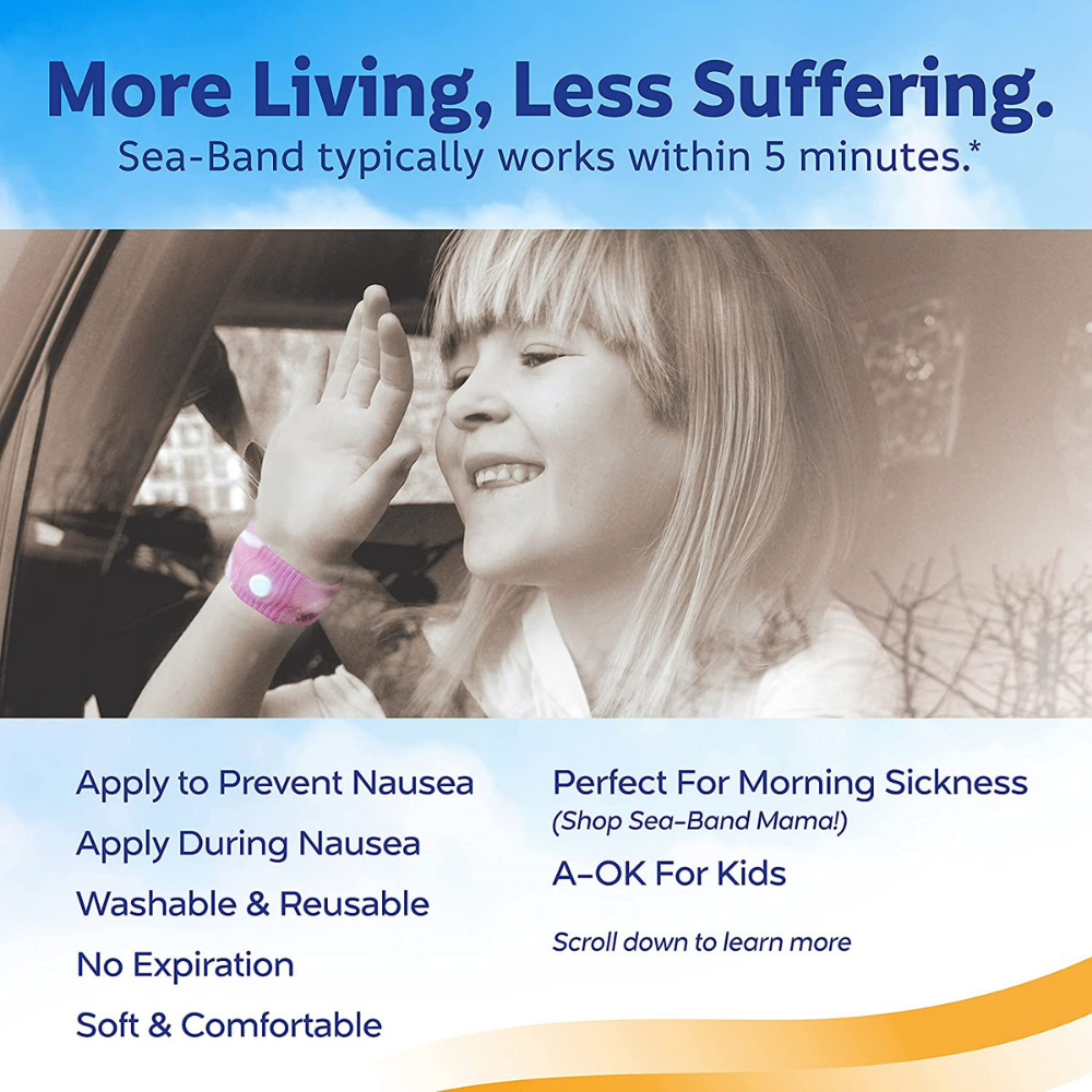 Sea-Band, Kid's Anti-Nausea Acupressure Wristband For Motion & Travel Sickness