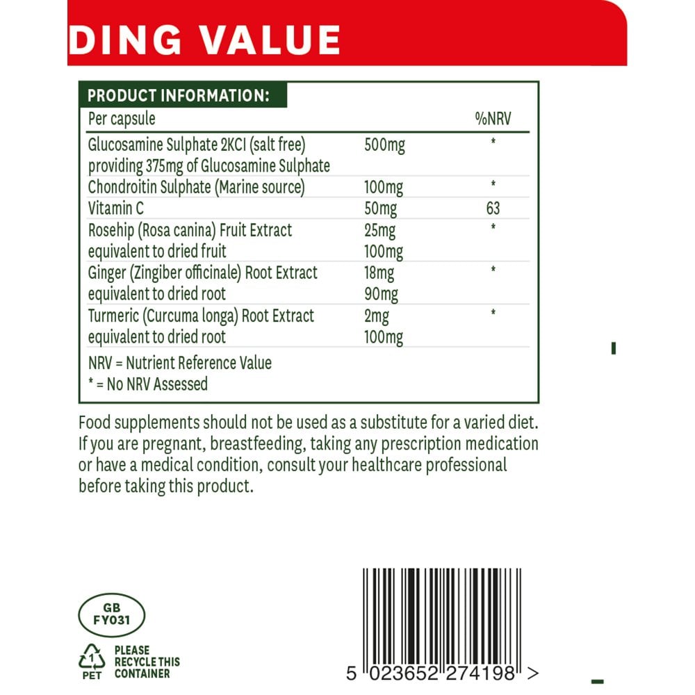 Natures Aid, Glucosamine & Chondroitin Complex 90 Capsules