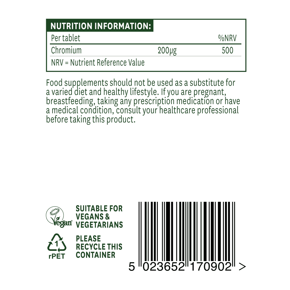 Natures Aid, Chromium Picolinate 200ug 90 Tablets