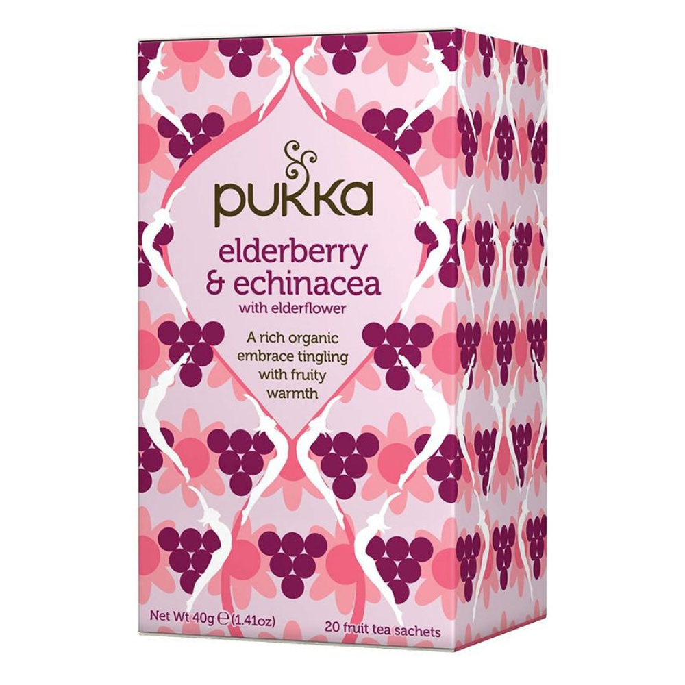 Pukka Herbs, Elderberry & Echinacea Organic Herbal Tea 20 Tea Bags