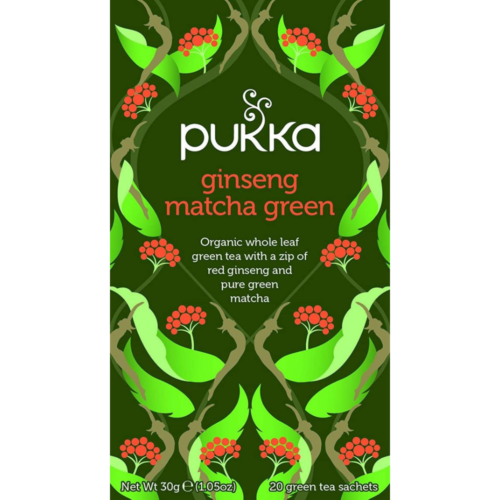 Pukka Herbs, Ginseng Matcha Green Organic Herbal Tea 20 Tea Bags