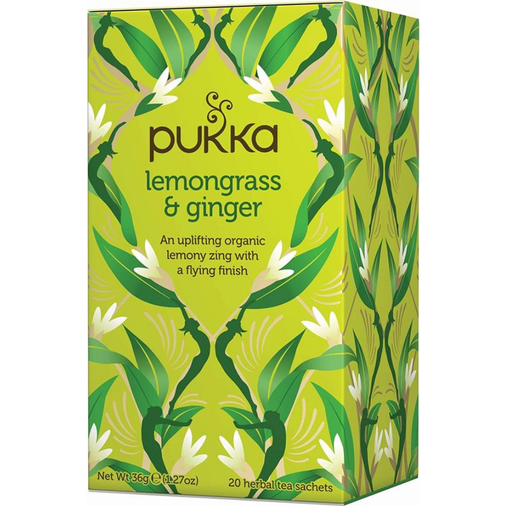Pukka Herbs, Lemongrass & Ginger Organic Herbal Tea 20 Tea Bags