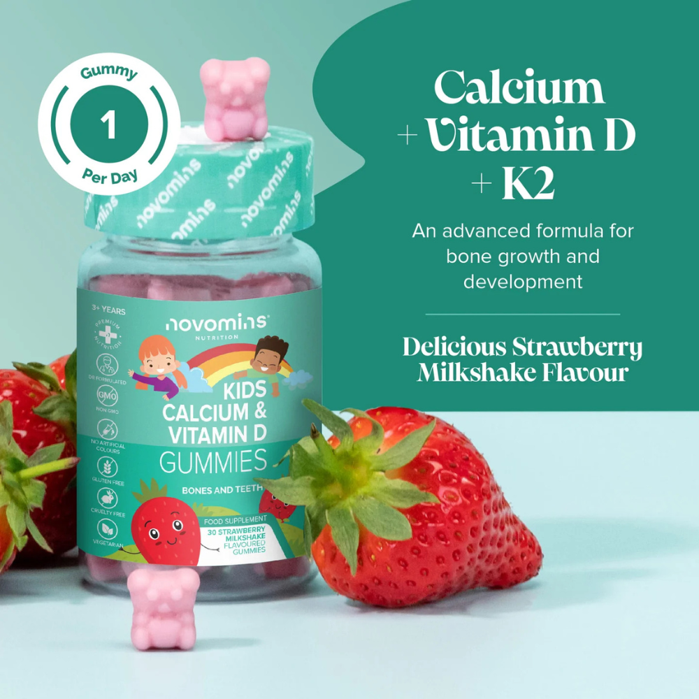 Novomins Nutrition, Kids Calcium, Vitamin D & K2 30 Gummies