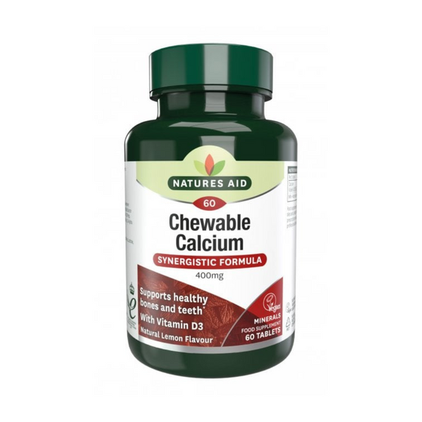 Natures Aid, Calcium 400mg With Vitamin D3 Chewable 60 Tablets
